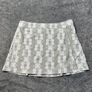 Rip Skirt Hawaii Skirt Womens M Gray White Floral Wrap Cover Up Beach Travel
